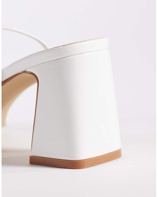Raid Wide Fit White Devena Block Heeled Sandals