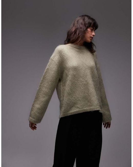 & Other Stories Gray Mohair-blend Super Soft Hairy Knit Sweater