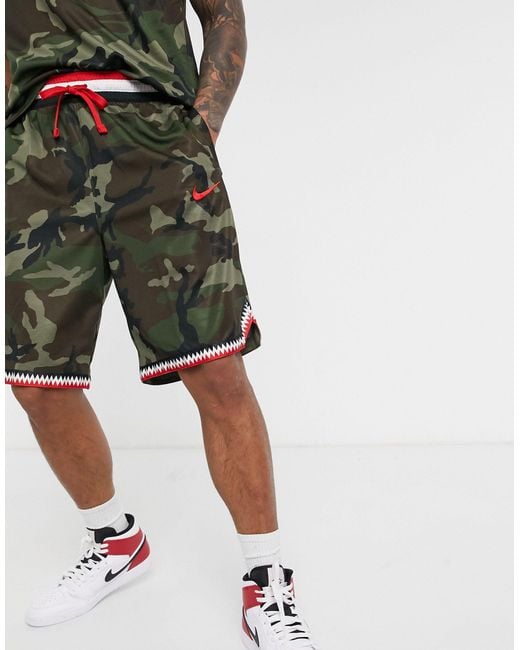 Nike Basketball Green Dna Camo Shorts for men