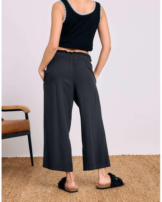 PixieGirl Blue Petite Acid Wash Cropped Trousers