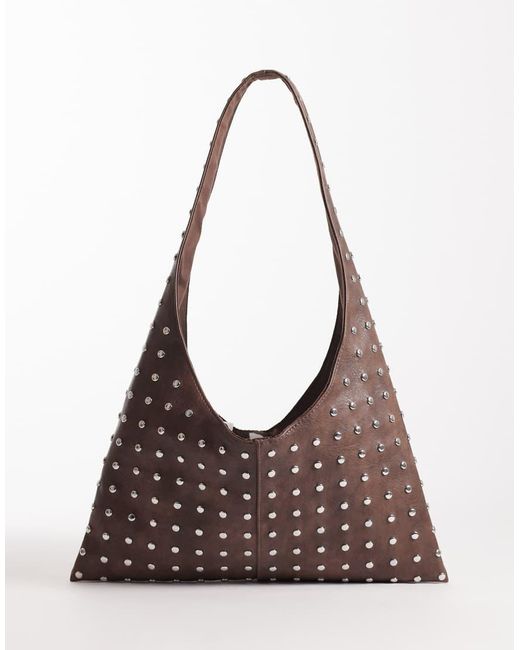 Mango Brown Teen Handbag With Eyelets