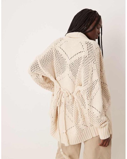 Abercrombie & Fitch Natural Shawl Collar Boho Cardigan