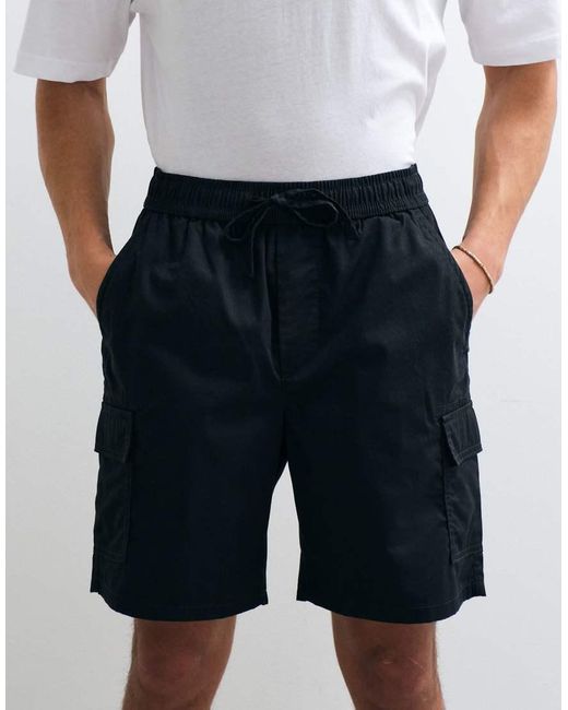 Only & Sons Black Cargo Shorts for men