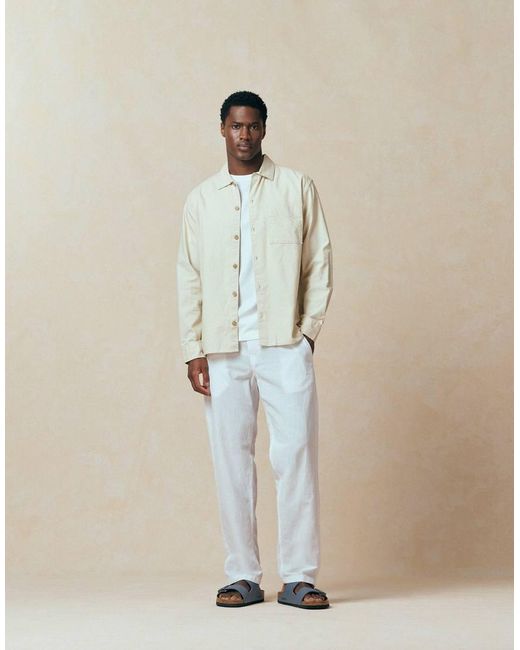 Jack & Jones Natural Linen Mix Overshirt for men