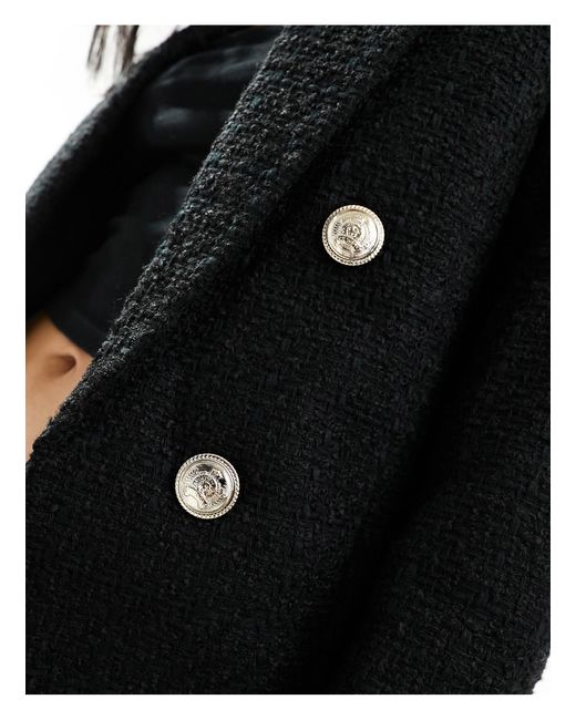 New Look Black – blazer aus em bouclé mit zwei knöpfen