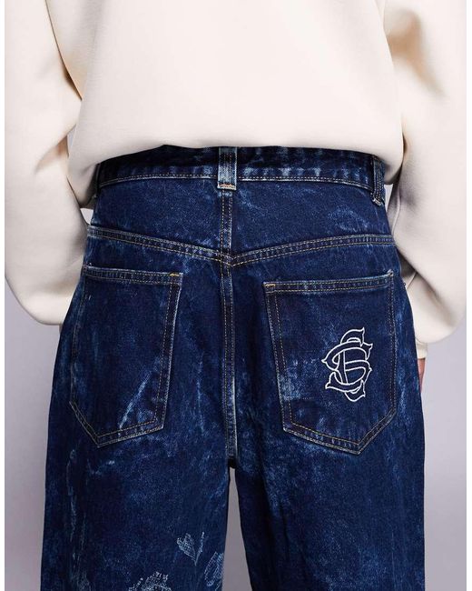 Courtside Blue Oversized Denim Jeans for men