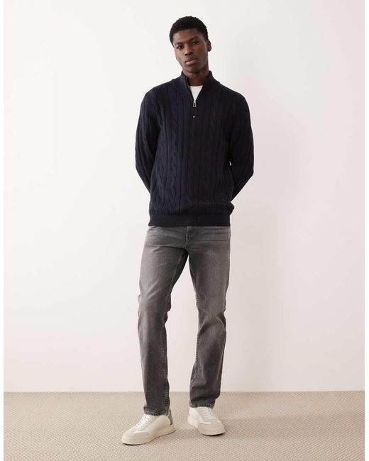 Paul Smith Blue Paul Smith Quarter Zip Cable Knit Jumper for men