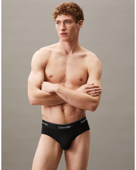 Calvin Klein – icon cotton stretch – 3er-pack hüftslips in Gray für Herren