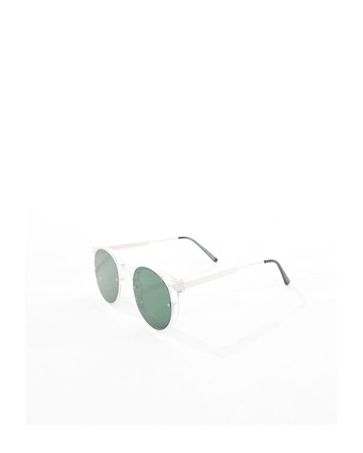 Post punk - occhiali da sole rotondi trasparenti con lenti verdi di Spitfire in Black