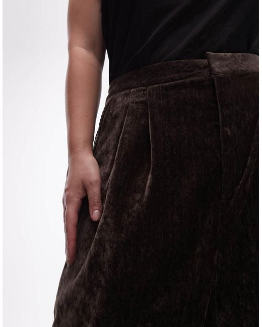 ASOS White Asos Design Curve Textured Velvet Tailored Wide Leg Pants