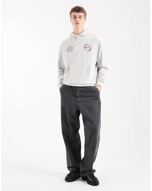 Tommy Hilfiger White Dna Relaxed Fit Hoodie for men