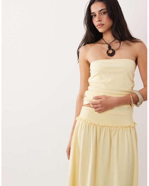 ASOS Natural Ruched Bandeau Top Set