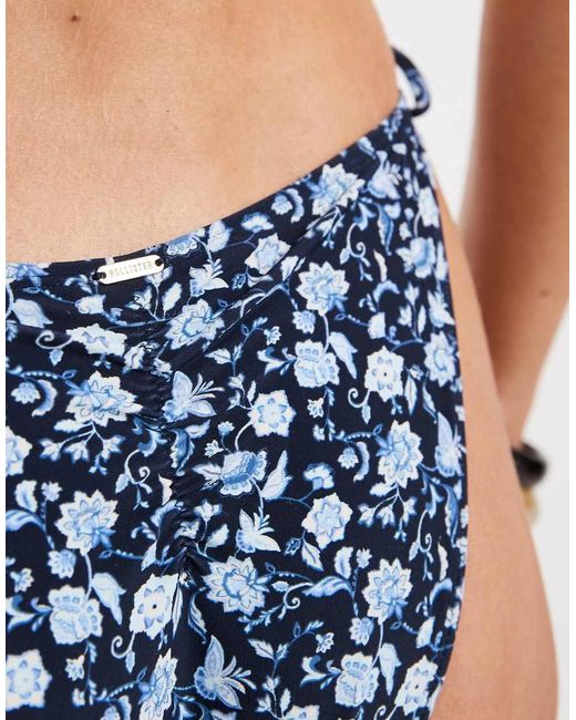 Hollister Blue Co-ord Crochet Tie Side Cheeky Bikini Bottoms
