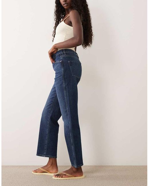 ASOS Blue Ankle Grazer Comfort Stretch Straight Leg Jeans