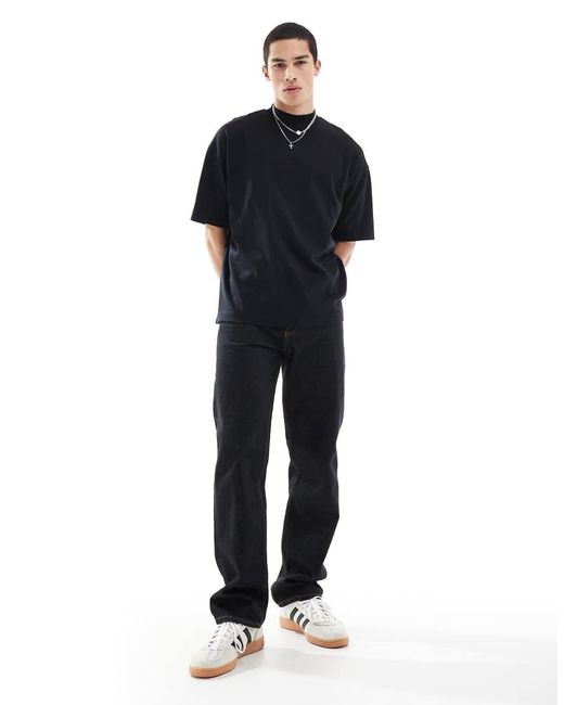 ASOS Oversized Hoogsluitend T-Shirt Van Zware Stof in het Blue voor heren