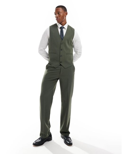 ASOS Green Slim Suit Waistcoat for men