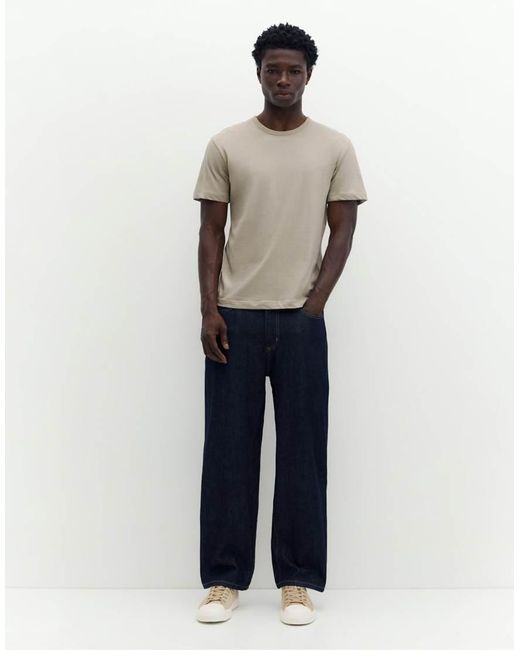T-Shirt Basic Slim Sabbia di Pull&Bear in Natural da Uomo