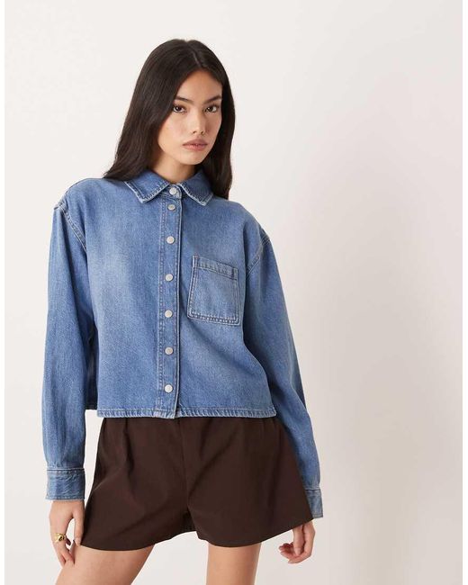 Nobody's Child Blue Holywell Boxy Denim Shirt
