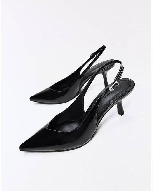Bershka Blue Kitten Heel Shoes