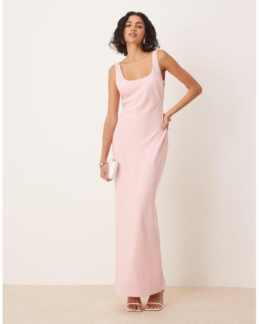 Pretty Lavish Pink Scoop Neck Maxi Dress