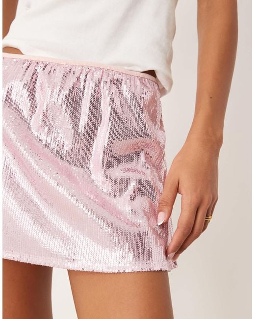 ASOS Pink Sequin Mini Skort