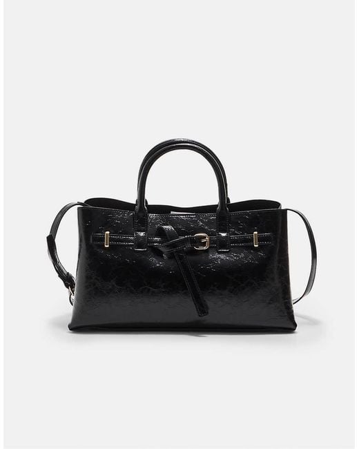 Borsa Shopping Nera Con Cinturino di Stradivarius in Black