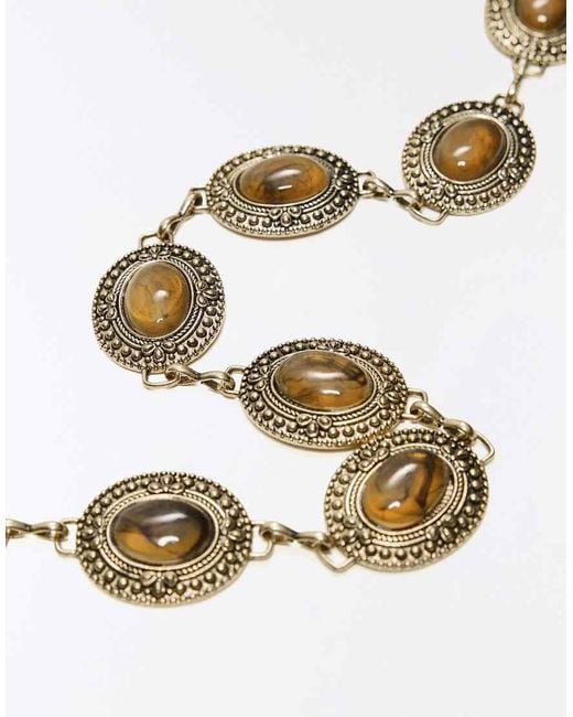 Bershka Black Rhinestone Chain Belt