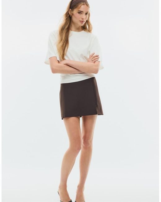Stradivarius Skort Met Zijsplit in het White