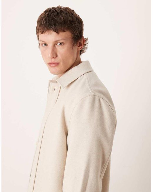 Mango Natural Wool Mix Shacket for men