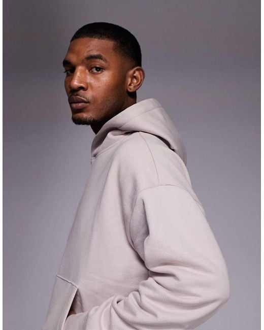 HUGO Gray Loose Fit Cotton Co-ord Hoodie With Logo Back Print for men