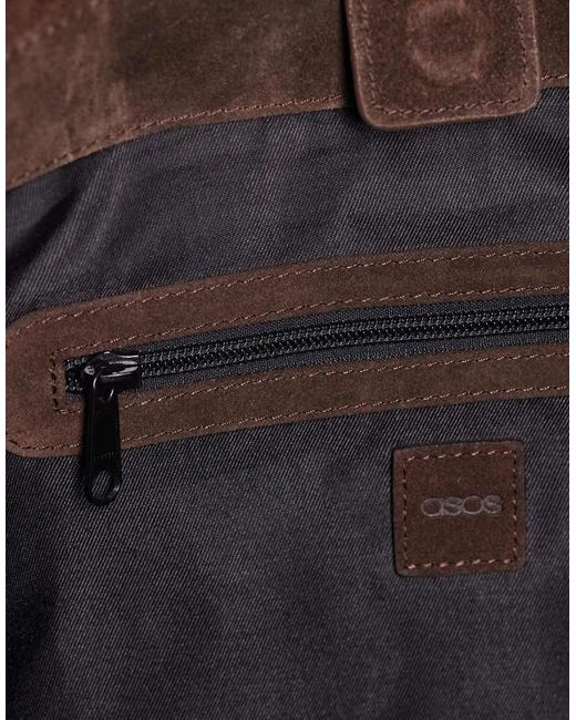 ASOS Brown Suede Seam Detail Tote Bag