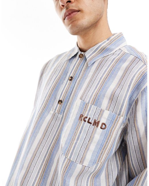 Chemise d'ensemble à rayures et manches longues Reclaimed (vintage) pour homme en coloris Gray