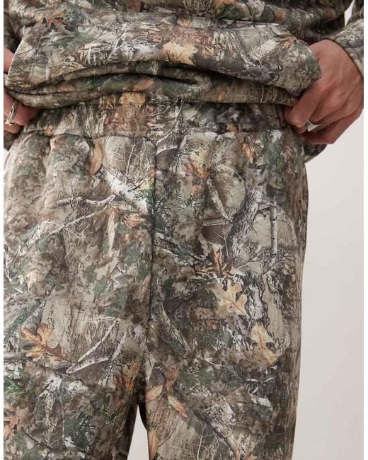 Collusion Natural Tree Camo baggy jogger Co-ord for men