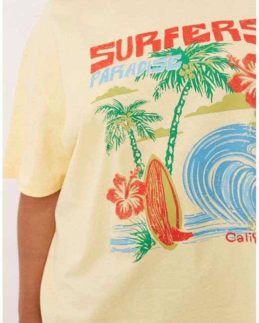 ASOS Blue Asos Design Curve Oversized T-shirt With Surfer Graphic