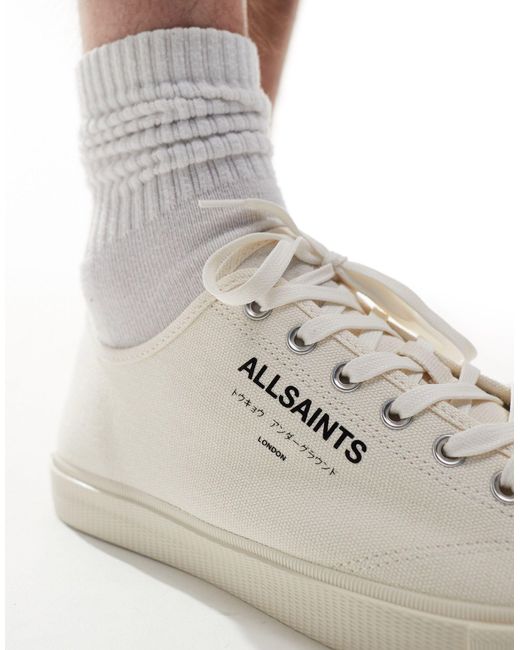 AllSaints Gray Underground Canvas Low Top Trainers for men