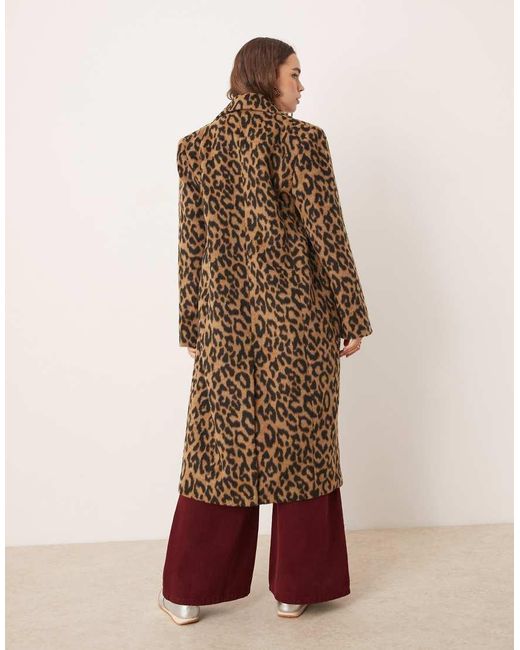 Miss Selfridge Brown Brushed Oversized Maxi Coat