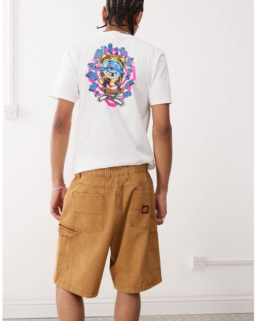 Big - short en jean style charpentier - délavé Santa Cruz pour homme en coloris White