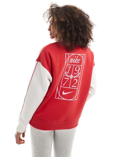 Nike Red Back Print 1/4 Zip Fleece