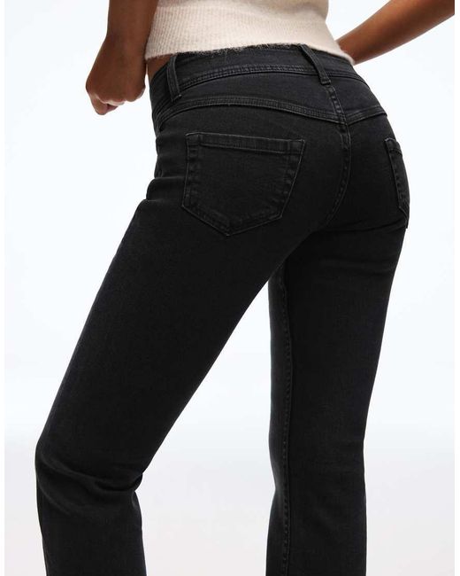 Bershka White Low Rise Bootcut Jeans