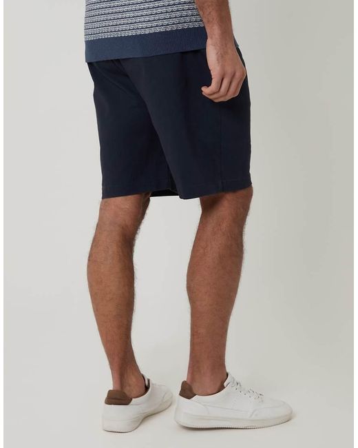 Threadbare Blue Cotton 3 Pocket Stretch Chino Shorts for men