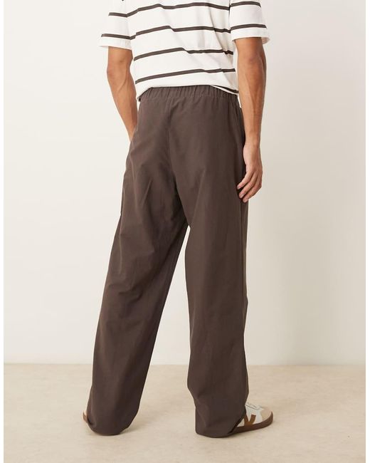 ASOS Baggy Linen Mix Trousers in Natural for Men Lyst UK
