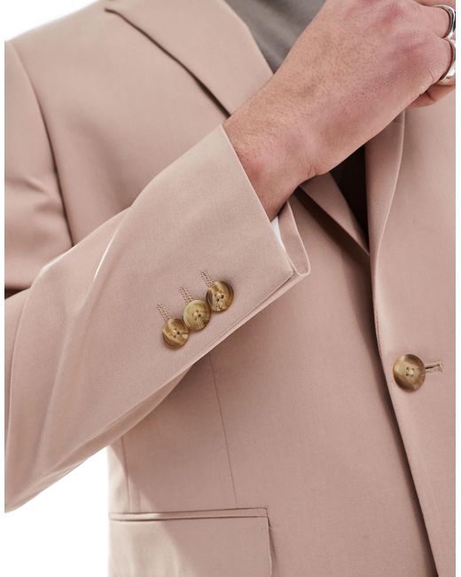 ASOS – schmal geschnittene anzugjacke in Pink für Herren