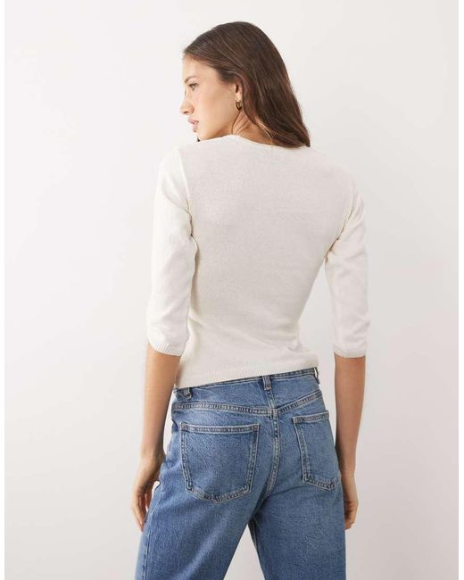 ASOS Blue Knit 3/4 Sleeve Top