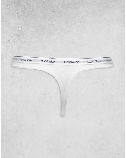 Calvin Klein White Modern Logo 3 Pack Thong