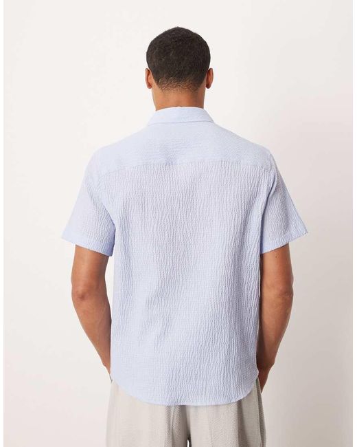 ASOS White Relaxed Seersucker Shirt for men