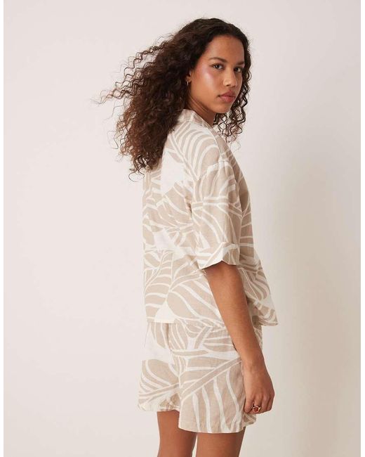 Vila Natural Boxy Polo Detail Top Co-ord