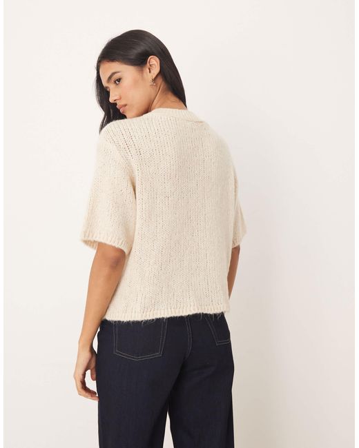Jdy Natural – kurzärmliger strickpullover