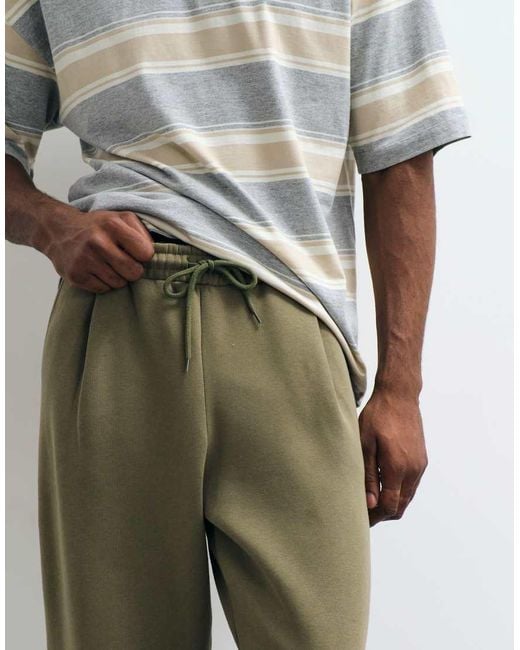 ASOS White Relaxed Tapered Pleated Sweatpants for men