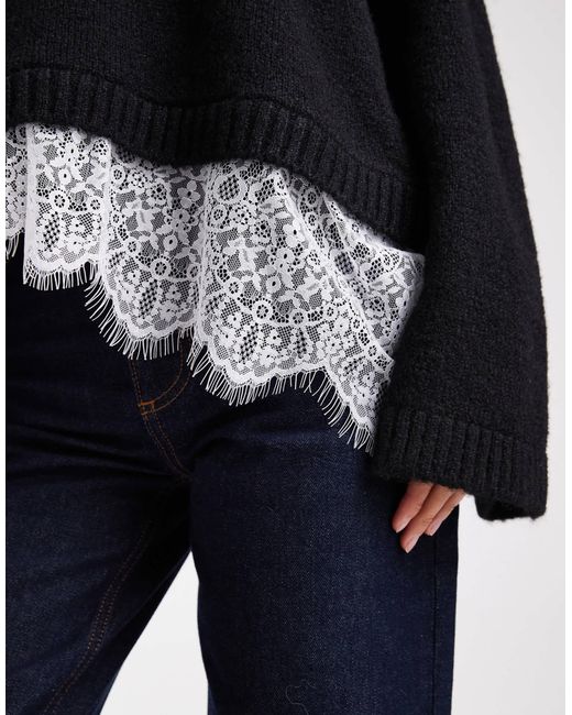 ASOS Black – flauschiger strickpullover