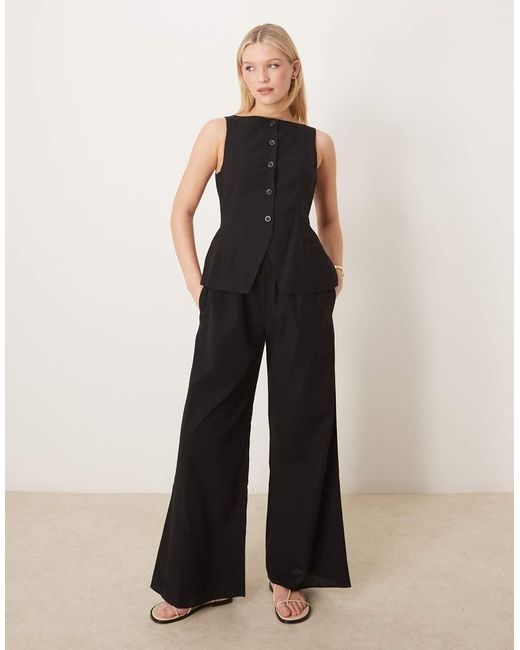 ASOS Black Button Down Waistcoat Jumpsuit